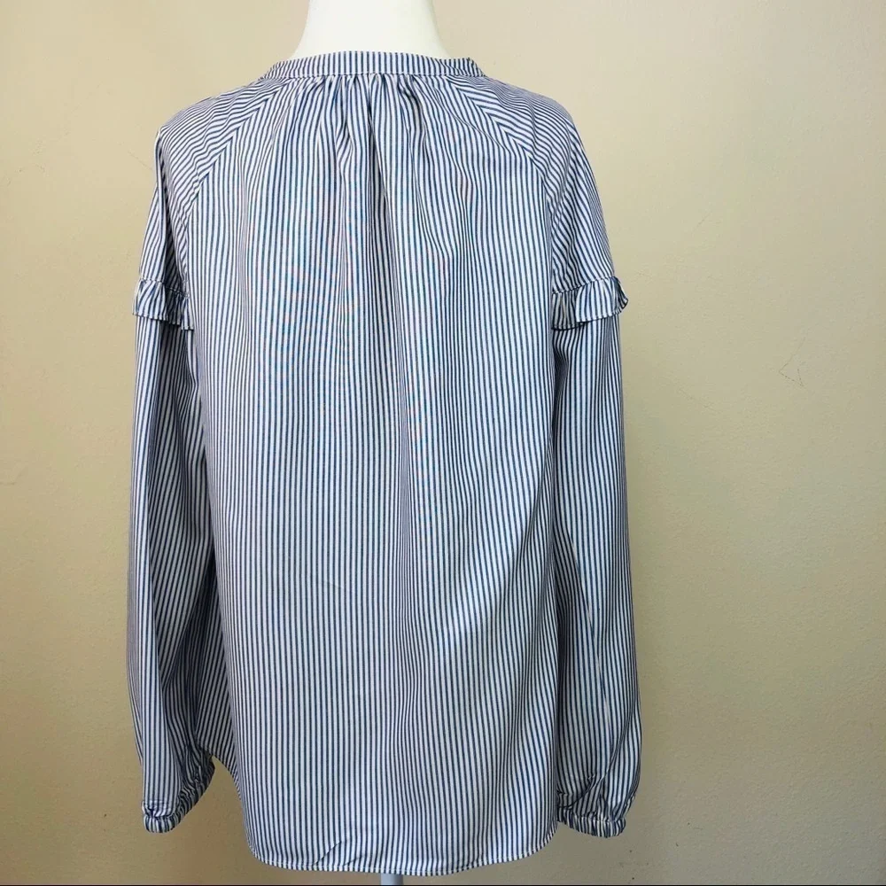 Madewell NWT Stripe Collarless  Shirt XS